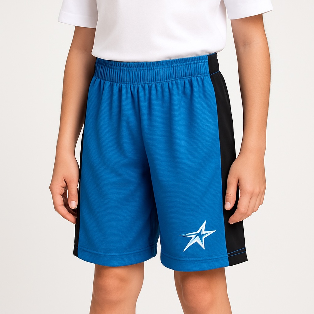 UPWARD Youth Blue Black Athletic Basketball Shorts YS
